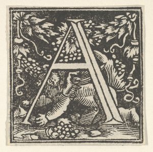 A kezdőbetű puttóval, kb. 1538. alkotó: Heinrich Vogtherr