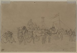 Utasok a Rhine Steamer verso számára, 1800-as évek második vagy harmadik negyede. alkotó: Heinrich von Mayr