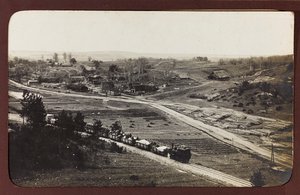 Első világháború: Ukrajna 1914-1916 között a német hadsereg inváziója idején. Tehervonat (f/w fotó)
