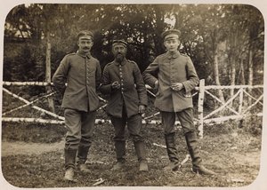 Első világháború: Ukrajna 1914-1916 között a német hadsereg inváziója idején. Katonák csoportja (f/w fotó)