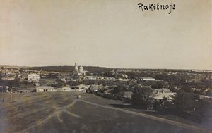 Első világháború: Ukrajna 1914-1916 között a német hadsereg inváziója idején. Kilátás Rakitnoe-ra (f/w fotó)