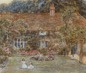 Tájház (akvarell karcolással) alkotó: Helen Allingham