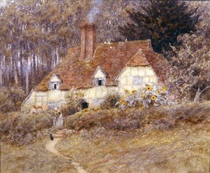 Egy Surrey-ház (akvarell papíron) alkotó: Helen Allingham