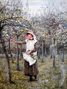 Virágzás ideje (akvarell papíron) alkotó: Helen Allingham