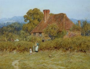 Ház Broadham Greenben, Surreyben, Sunset Lightban alkotó: Helen Allingham