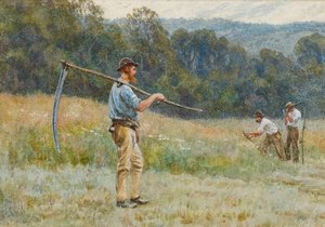 Szénavágás a Surrey Hillsben (wc papíron) alkotó: Helen Allingham