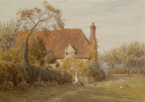 Hedges Farm, East End Farm, Pinner (ceruza és akvarell) alkotó: Helen Allingham