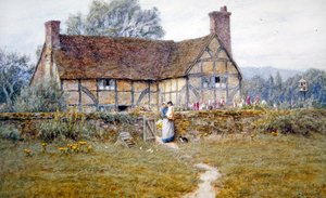 Régi kunyhó Alfristonban (akvarell papíron) alkotó: Helen Allingham