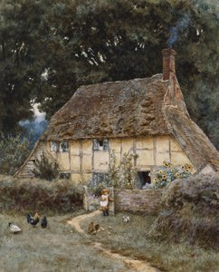 A Brook Roadon, Witley közelében (akvarell, kikarcolt papíron) alkotó: Helen Allingham