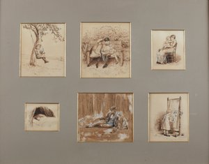 Rhymes for the Young Folk (szépia toll és mosás papíron) alkotó: Helen Allingham
