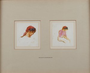 Tanulmány egy vörös fejkendős lányról alkotó: Helen Allingham