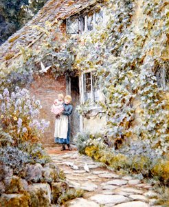 Szőlőház (akvarell papíron) alkotó: Helen Allingham