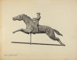 Ló és lovas szélkakas alkotó: Helen Hobart