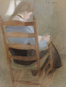 Olvasó lány (ülő lány) alkotó: Helene Schjerfbeck