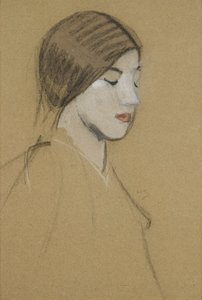 Egy lány feje alkotó: Helene Schjerfbeck