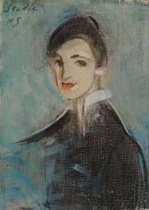 Énekesnő feketében alkotó: Helene Schjerfbeck