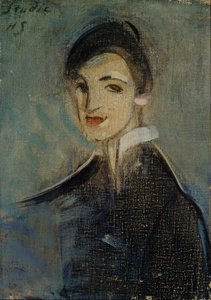 Fekete ruhás énekes, 1916-1917. alkotó: Helene Schjerfbeck