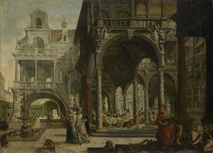 Képzeletbeli reneszánsz palota alkotó: Hendrick Aerts