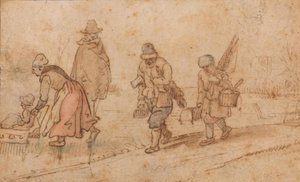 Alakok téli tájban alkotó: Hendrick Avercamp