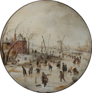 Fagyott folyó korcsolyázókkal alkotó: Hendrick Avercamp