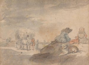 Táj szénaszállító szekérrel alkotó: Hendrick Avercamp