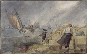 Tópart viharban alakokkal alkotó: Hendrick Avercamp