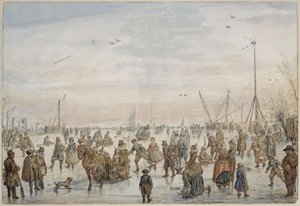Téli táj naplementekor alkotó: Hendrick Avercamp