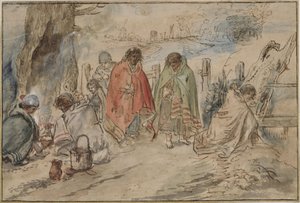 Cigányok a tábortűznél alkotó: Hendrick Avercamp
