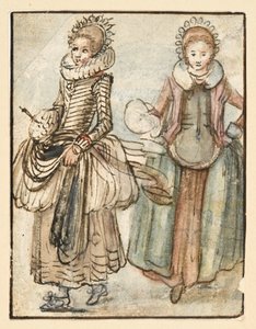 Két álló nő alkotó: Hendrick Avercamp