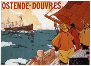 Oostende és Dover közötti komphajó, 1900 körül (plakát)