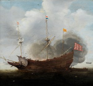 Hadihajó (olaj, tábla) alkotó: Hendrick Cornelisz Vroom
