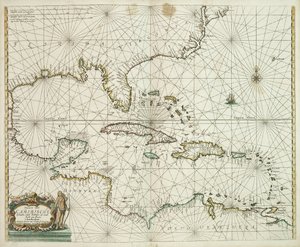 Pascaerte van de Caribische eylanden, van de Barbados tot aende Bocht van Mexico alkotó: Hendrick Doncker
