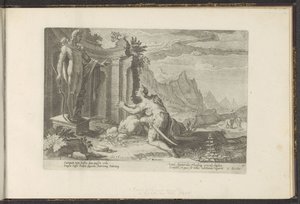 Cadmus megkérdezi Delphi jósát, mit tegyen most, hogy nem találta nővérét, Európát Ovidius metamorfózisai (sorozat címe) P. Ovidius Naso újraalkotásai (sorozat címe) alkotó: Hendrick Goltzius (workshop of)