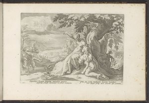 Clymene kinevezi Phaethont az apjának, a napistennek Ovidius metamorfózisai (sorozat címe) P. Ovidius Naso újraalkotásai (sorozat címe) alkotó: Hendrick Goltzius (workshop of)