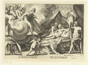 A Vénusz és a Mars az Apollo nézetéből Ovidius metamorfózisai (sorozat címe) alkotó: Hendrick Goltzius (workshop of)