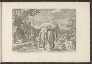 Deucalion özöne Ovidius metamorfózisai (sorozat címe) P. Ovidius Naso újraalkotásai (sorozat címe) alkotó: Hendrick Goltzius (workshop of)