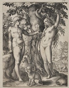 Ádám és Éva alkotó: Hendrick Goltzius