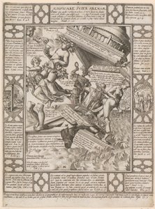 Aedificare super Arenam, a „A keresztény hit allegóriái” sorozat 7. lapja alkotó: Hendrick Goltzius