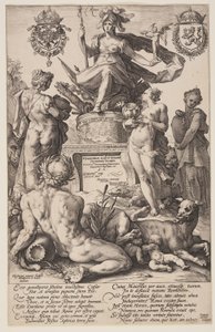 Róma allegóriája, címlap a Római hősökből alkotó: Hendrick Goltzius