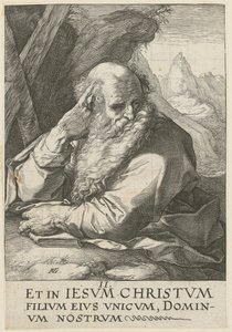 Andreas, a „Krisztus, a tizenkét apostol és Pál” című sorozat 2. lapja alkotó: Hendrick Goltzius