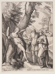 Angyal Manoah-val és feleségével alkotó: Hendrick Goltzius