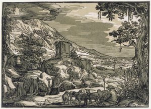 Árkádiai táj pásztorral alkotó: Hendrick Goltzius