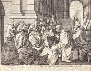 Boáz és a tíz vének alkotó: Hendrick Goltzius