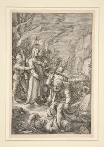 Krisztus fogságba esett (Krisztus elárulása), a Passióból, 3. 12 metszetből álló sorozatban alkotó: Hendrick Goltzius
