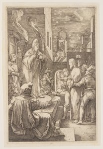 Krisztus Kajafás előtt, a Passióból alkotó: Hendrick Goltzius