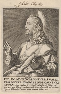 Krisztus, a „Krisztus, az apostolok és Szent Pál a hitvallással” című műből alkotó: Hendrick Goltzius