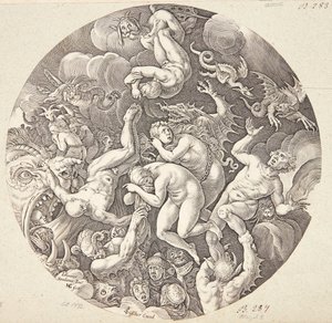 Az elkárhozottak bukása alkotó: Hendrick Goltzius