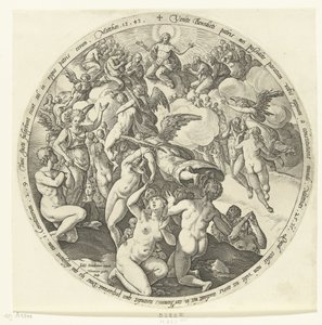 Az áldottakat a mennyben fogadják Az utolsó ítélet (sorozat címe) alkotó: Hendrick Goltzius