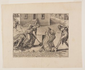 A bolond pereskedő halála, a Litis Abususból (A jog visszaélései) alkotó: Hendrick Goltzius