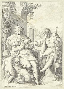 A Szent Család a kis Jánossal alkotó: Hendrick Goltzius